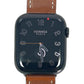 Hermes Apple Watch Series 7 GPS/ Cellular 45 mm - Space Black Stainless Steel Case - Brown Faux Leather Watch Band