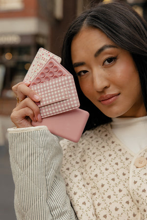 Blushing Gingham Magnetic Wallet