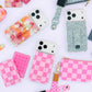 Bubblegum Check Wrist Lanyard