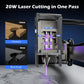L8 Laser Engraver Machine, 20W/40W Power, 40000mm/min High Speed All-in-one, Air Assist, Lightburn Camera