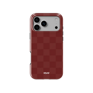 Maroon Check | Burgundy Checkerboard iPhone Case