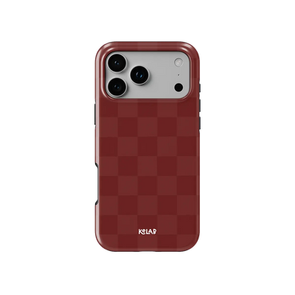 Maroon Check | Burgundy Checkerboard iPhone Case