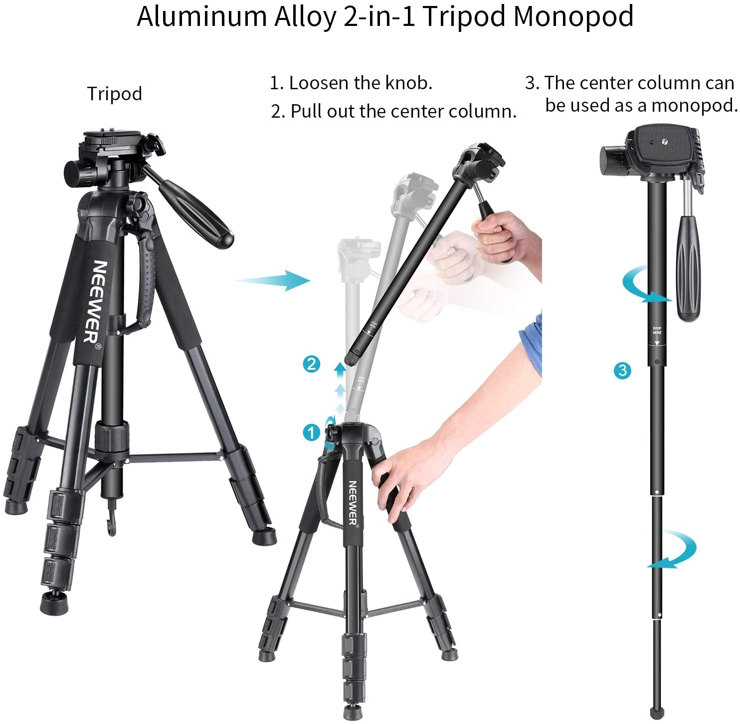 NEEWER 70'' Aluminum Alloy Camera Monopod Tripod - Techable