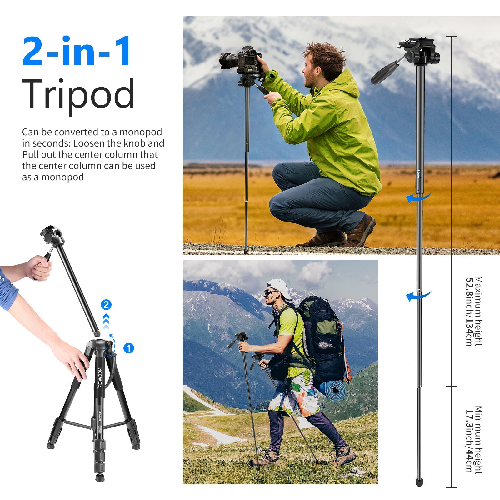 NEEWER 70'' Aluminum Alloy Camera Monopod Tripod - Techable