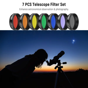 NEEWER 1.25" Telescope Moon Filter CPL Filter & 5 Color Filters - Techable