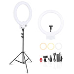 NEEWER 18" White Dimmable Bi-color LED Ring Light Kit - Techable