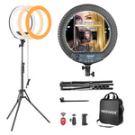 Neewer 14" Dimmable Bi-color Ring Light and Stand Kit with Carrying Bag - Techable