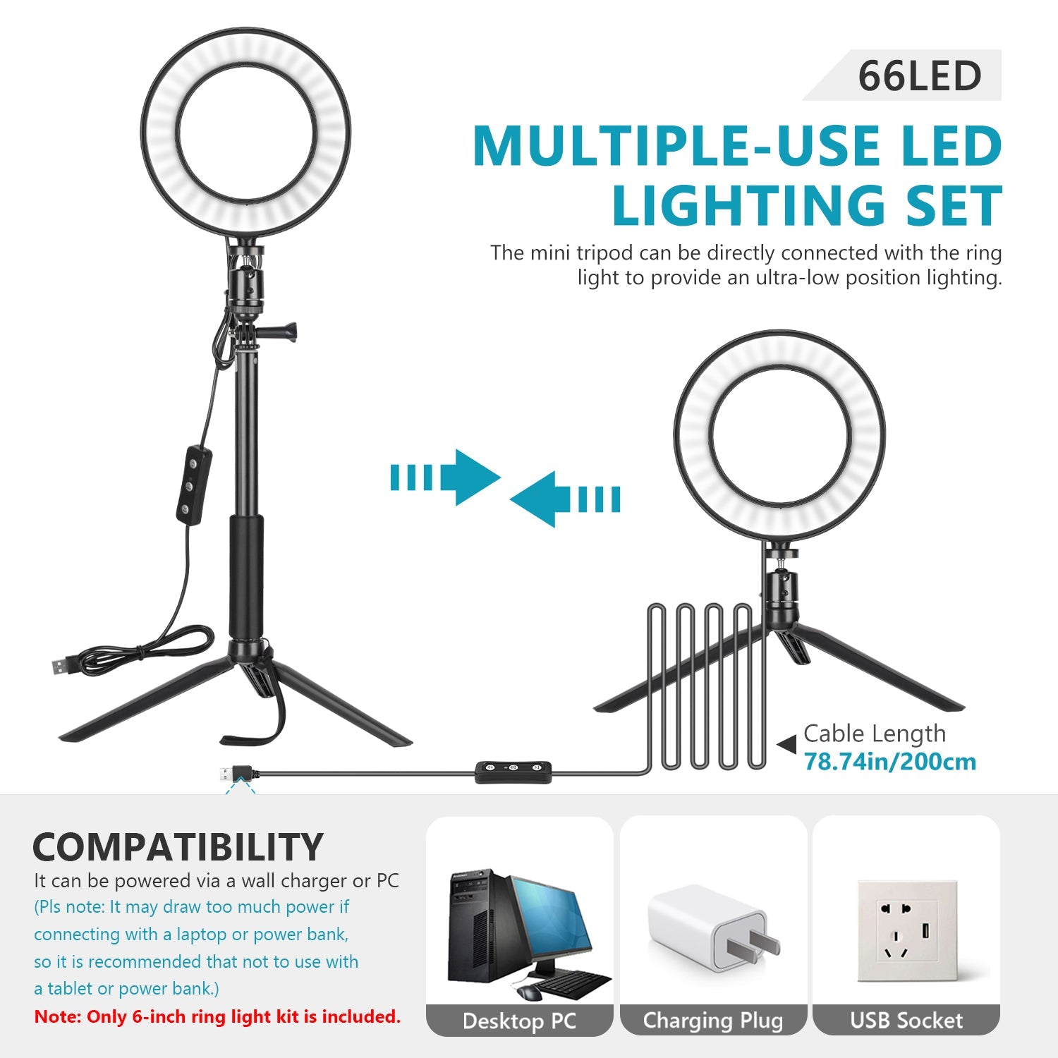 NEEWER 2-Pack 6-inch Dimmable LED Ring Light - Techable