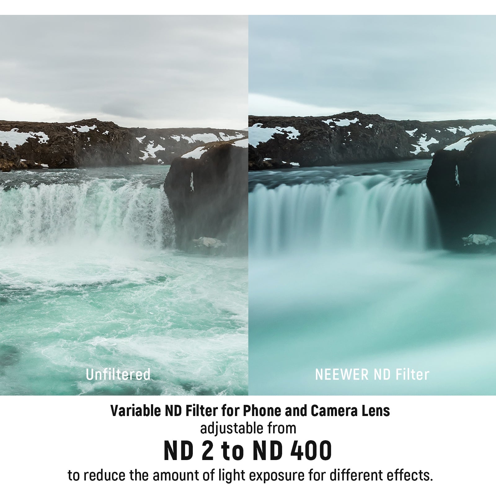 NEEWER 37mm Clip On ND2-ND400 Phone Camera Lens Filter Kit - Techable