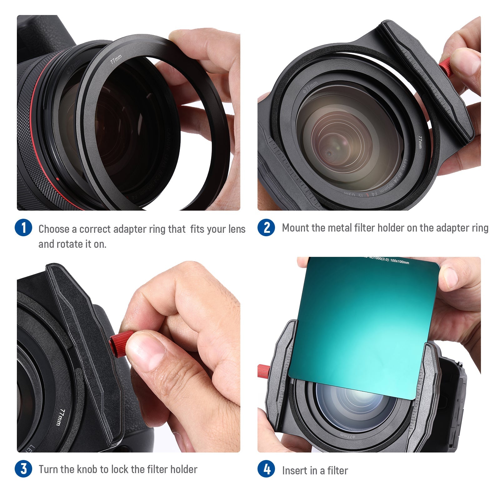 NEEWER 100x100mm Square ND1000 Filter Kit - Techable