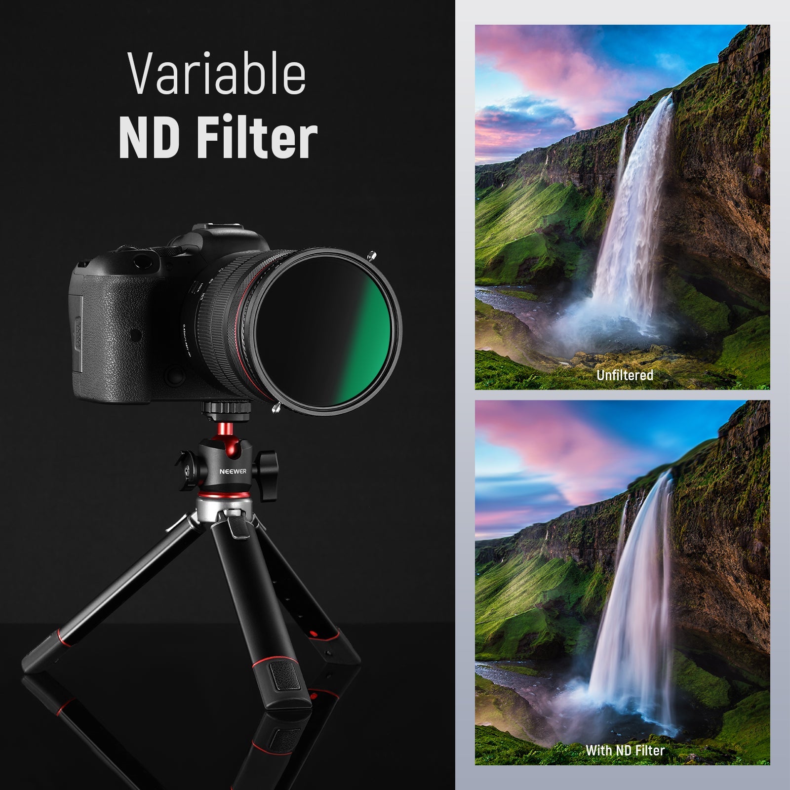 NEEWER 2 in 1 Variable ND Filter ND2–ND32 & CPL Filter - Techable