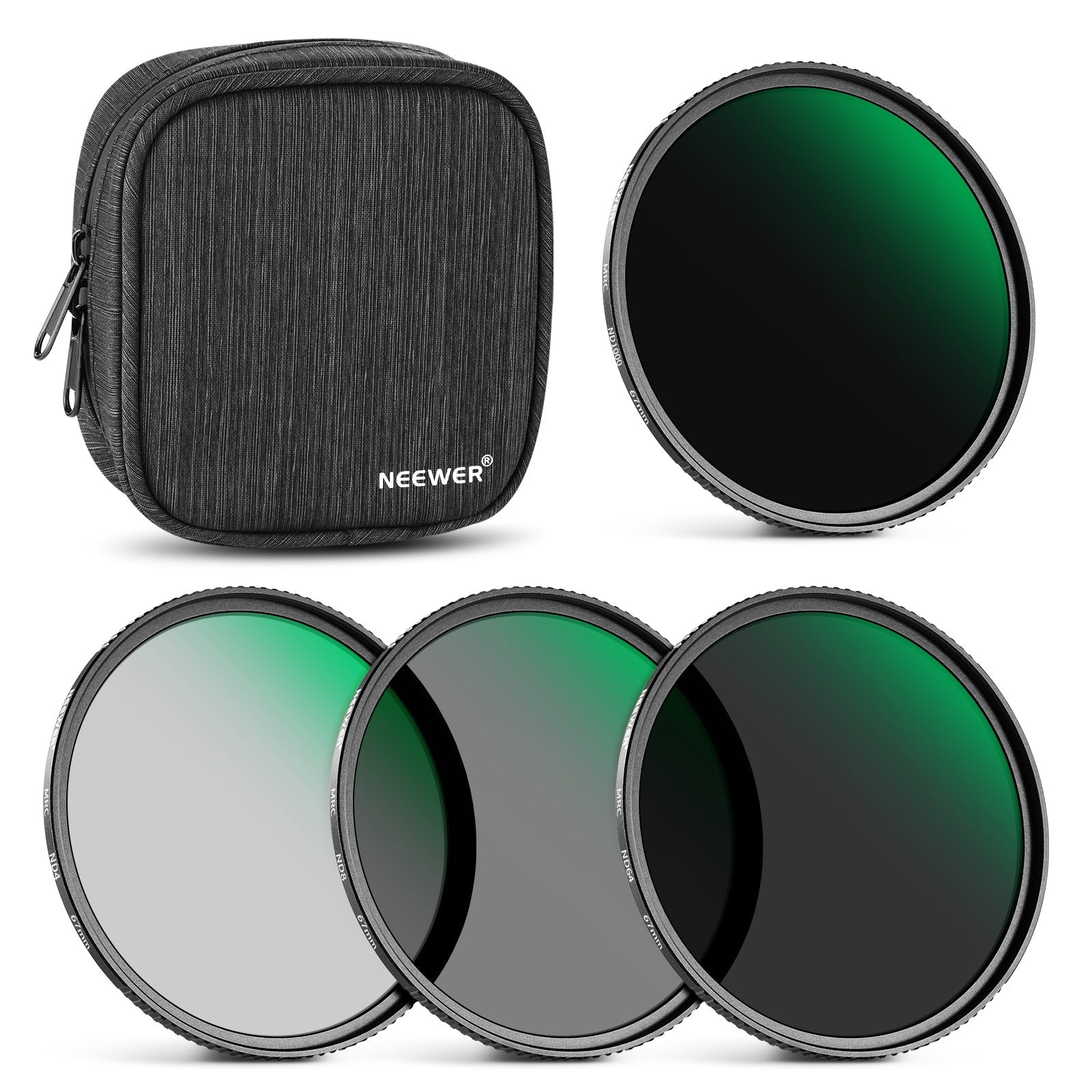 NEEWER 4 Pack HD ND Filter Set (ND1000+ND64+ND8+ND4) - Techable