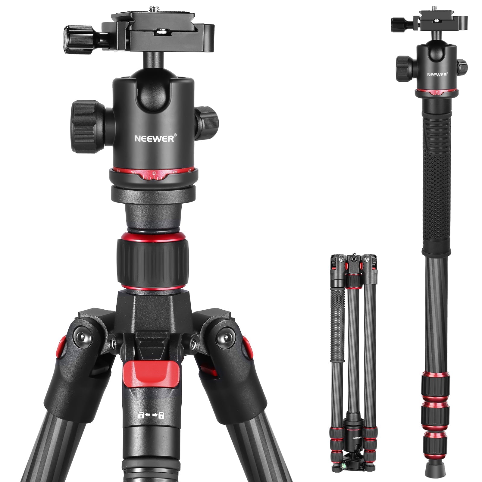 NEEWER N55C 68" Carbon Fiber Monopod Tripod - Techable