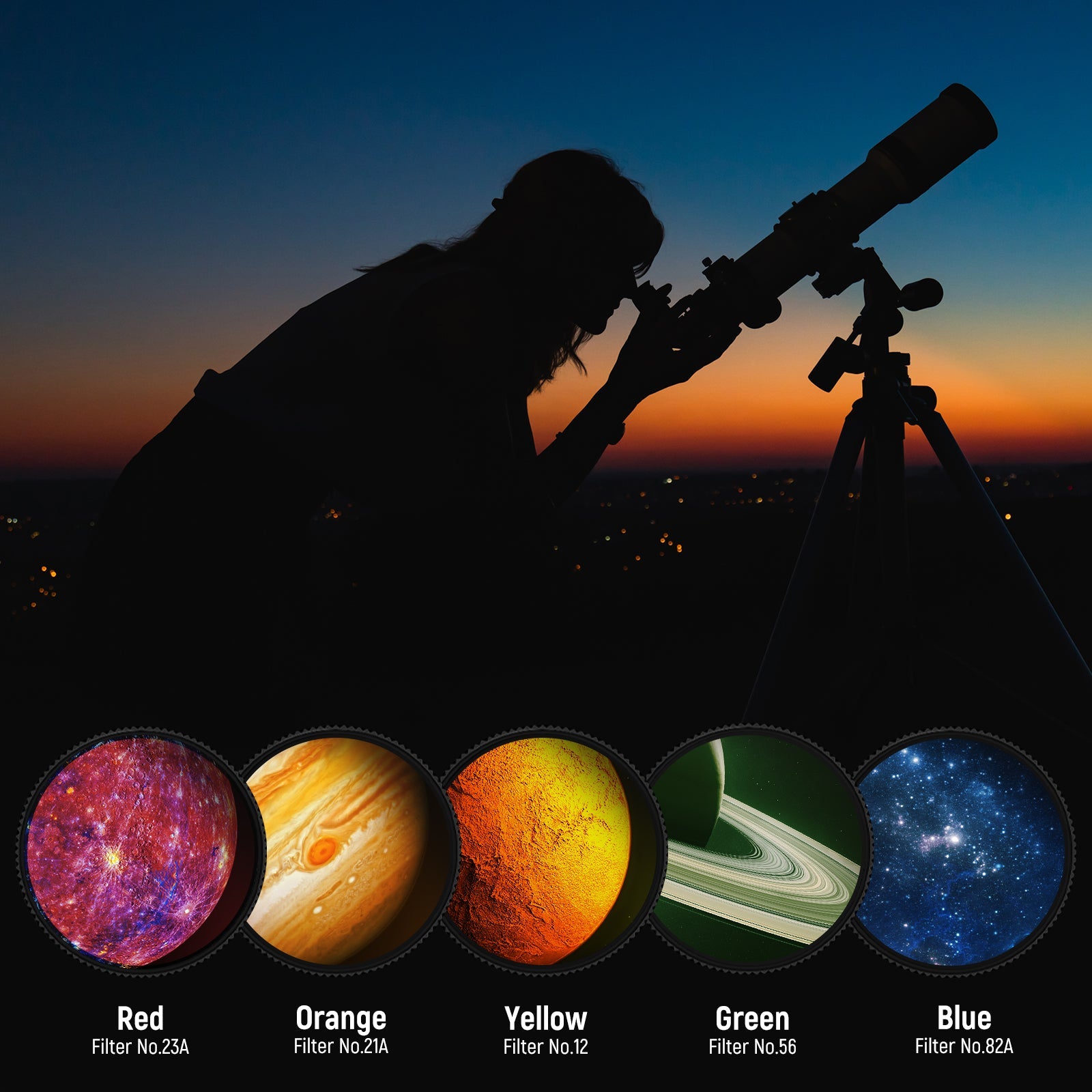 NEEWER 1.25” Telescope Eyepiece Filter Set - Techable