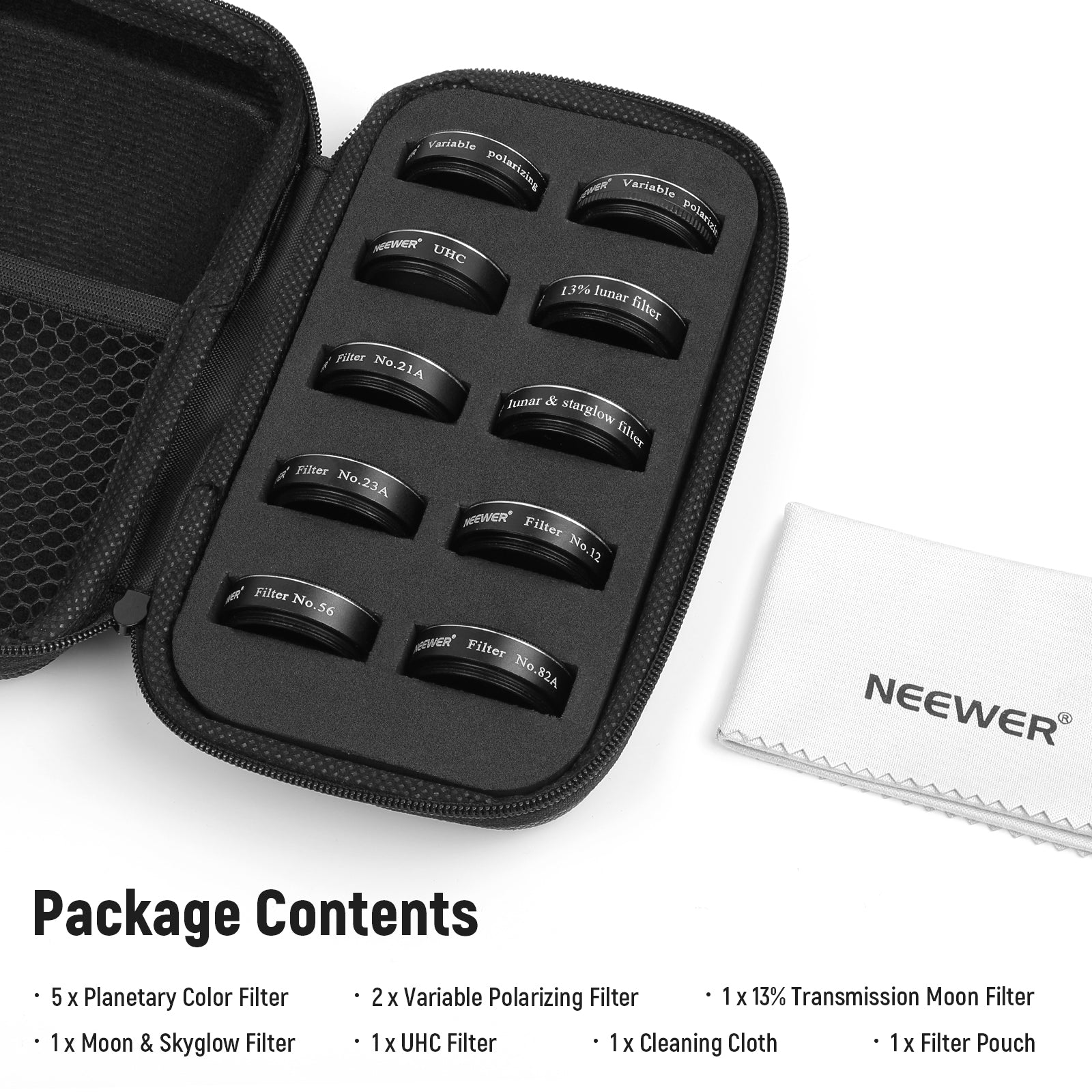 NEEWER 1.25” Telescope Eyepiece Filter Set - Techable