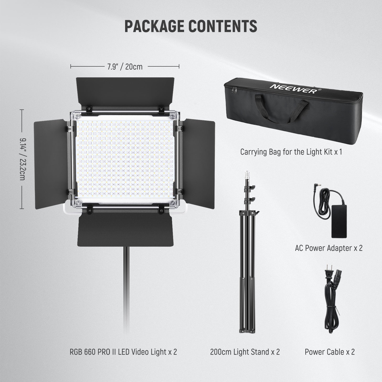 NEEWER 2 Pack Upgraded RGB 660 PRO II LED Video Light - Techable