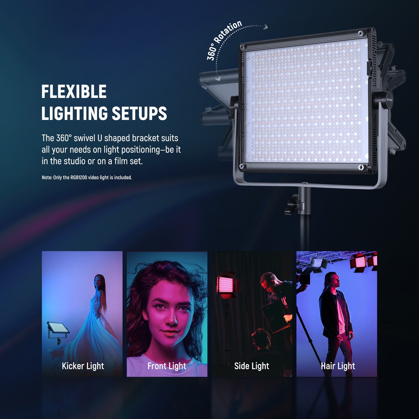 NEEWER RGB1200 60W APP Control RGB LED Video Light - Techable