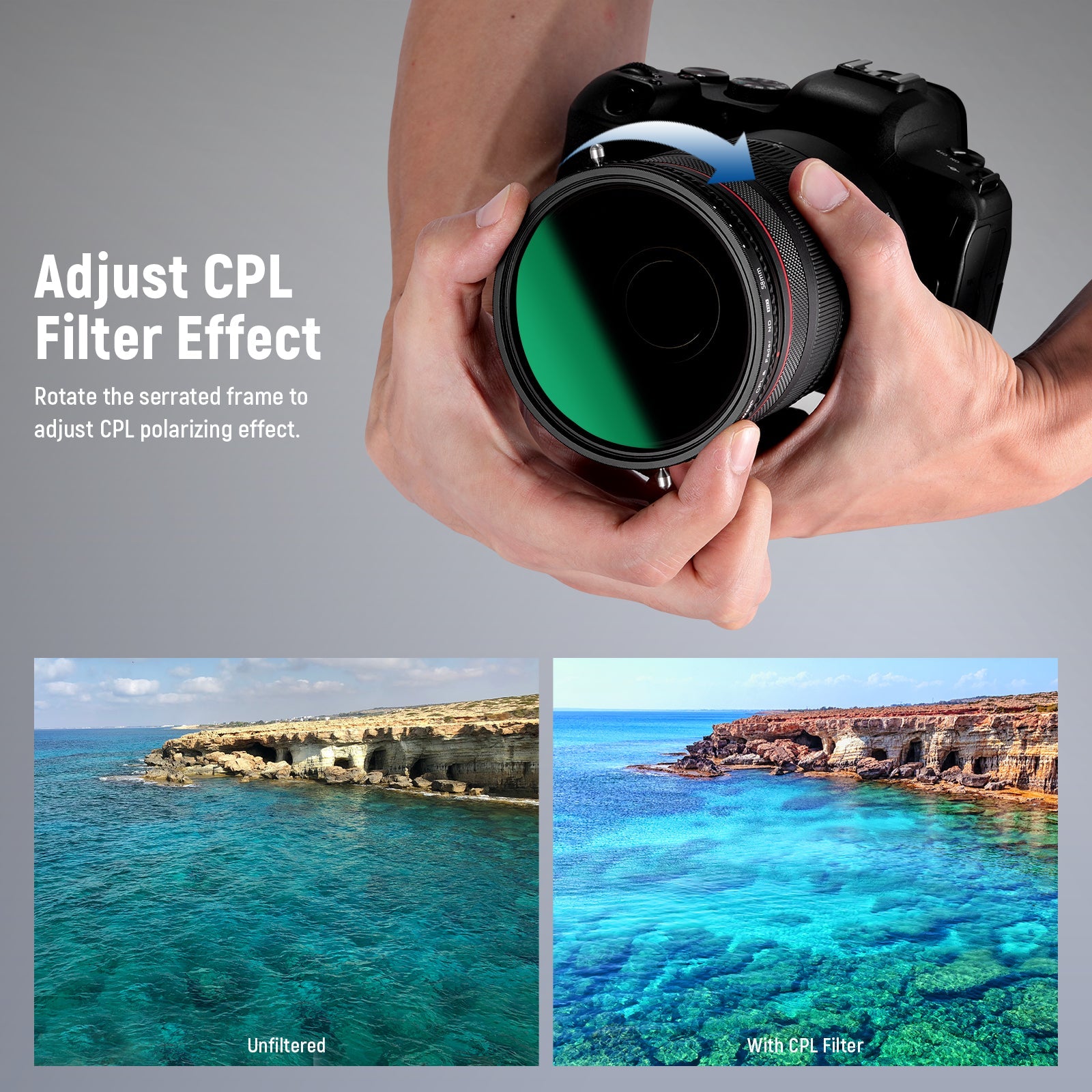 NEEWER 2 in 1 Variable ND Filter ND2–ND32 CPL Filter - Techable