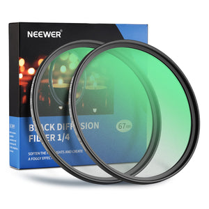 NEEWER 2 Pcs 1/4 & 1/8 Black Diffusion Lens Filter Kit