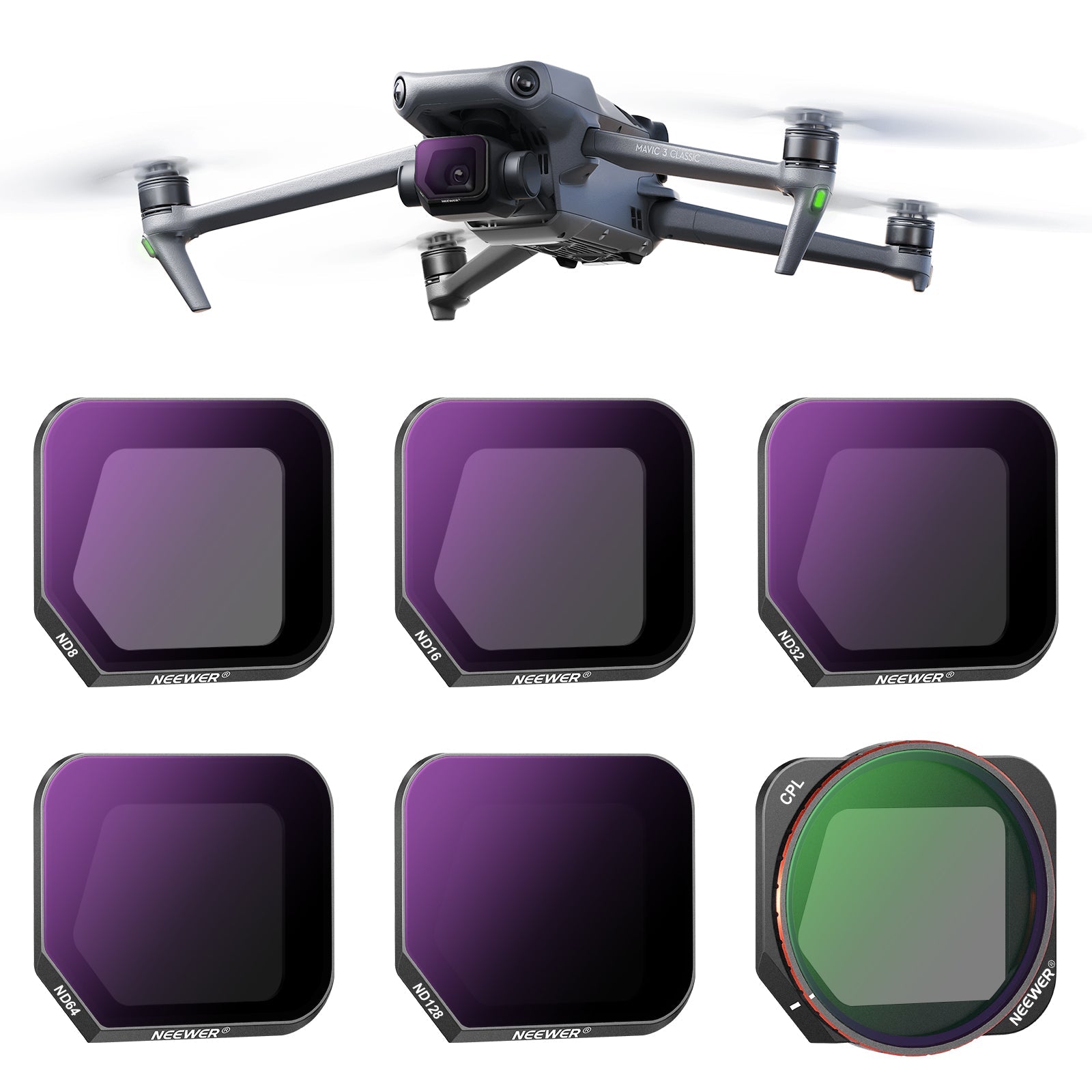 NEEWER 6 Pack ND/CPL Filter Set for DJI Mavic 3 Classic - Techable