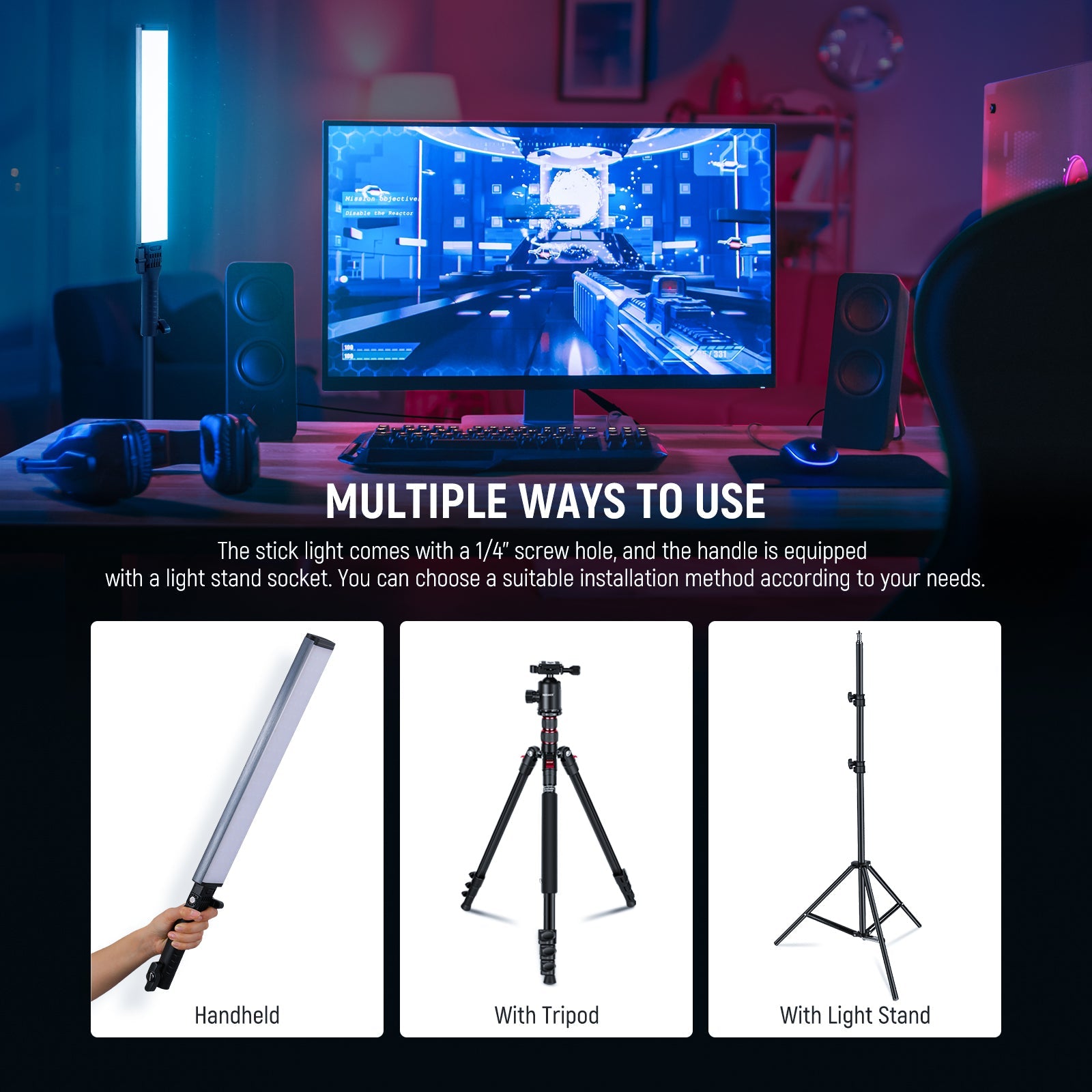 NEEWER BH30S RGB LED Tube Light Wand - Techable