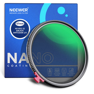 NEEWER 2 in 1 Black Diffusion 1/4 Effect with ND2-ND32 Variable ND Filter