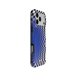 Blue Illusion | Blue Checkered Optical Illusion iPhone Case