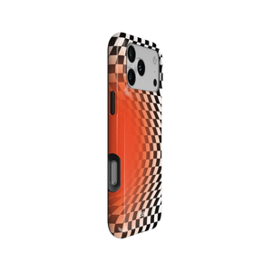 Sunflare | Orange Checkered Optical Illusion iPhone Case