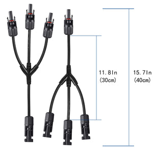 Solar Connectors M Branch Parallel Adapter Cable MMMF+FFFM Pair
