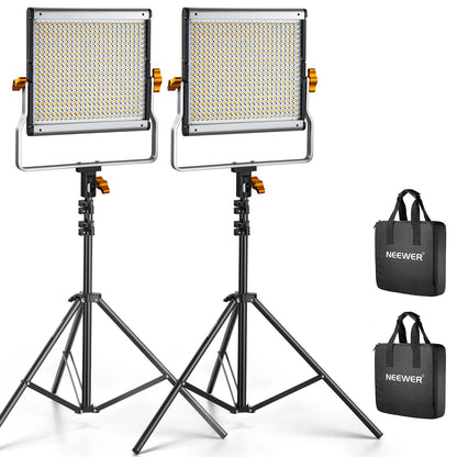 NEEWER 2 Pack NL480 Bi-Color LED Panel Light Kit - Techable