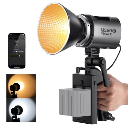 NEEWER MS60B Bi-color LED Video Light Handheld Spotlight - Techable