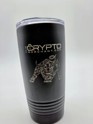 20 oz. Black Tumbler with Crypto Merchant Logo