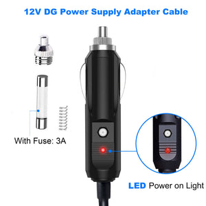DC12V/24V Car Cigarette Lighter to DC 5.5x2.1mm Connector Adapter