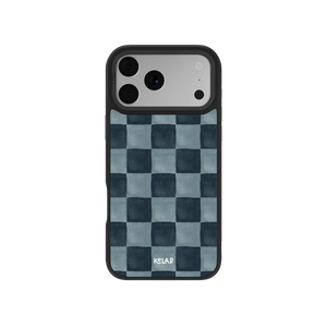 Marine Check | Navy Blue Checkered iPhone Case