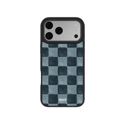 Marine Check | Navy Blue Checkered iPhone Case