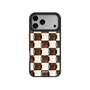Cerulean Check | Blue & Brown Checkered iPhone Case