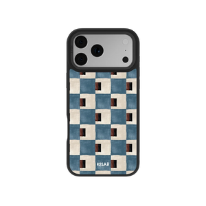 Terra Teal | Teal & Brown Checkered iPhone Case