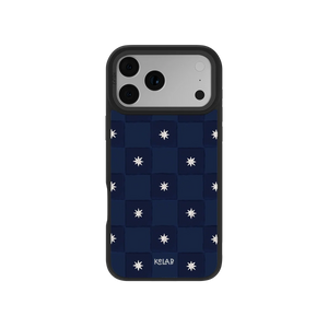 Celestial Check | Navy Checkered iPhone Case