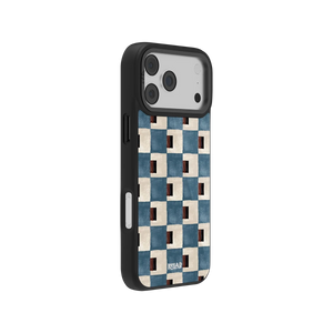 Terra Teal | Teal & Brown Checkered iPhone Case