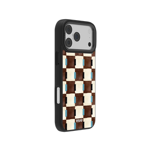 Cerulean Check | Blue & Brown Checkered iPhone Case
