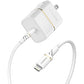 OtterBox Lightning to USB-C Fast Charge Wall Charging Kit 20W - Cloud Dust White (New)