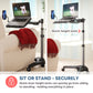 LEVO G2 V16 Rolling Laptop Workstation Stand Cart - WITH MOUSE TRAY and PHONE MOUNT