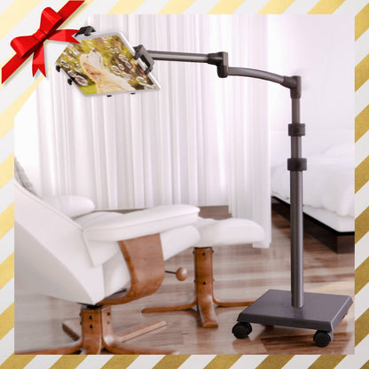 LEVO G2 Deluxe Tablet Floor Stand – Adjustable Height 30"–56", 5-Axis Arm, Universal Fit for iPad, Kindle, Samsung & More – Hands-Free Use in Bed, Sofa, Office – Gunmetal Grey