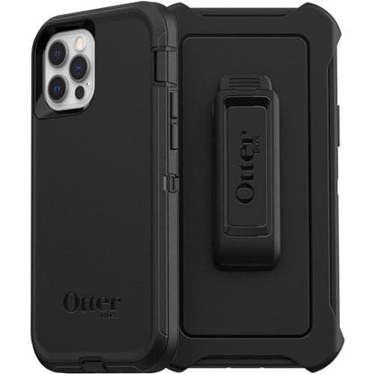 OtterBox DEFENDER SERIES Case & Holster for Apple iPhone 12/12 Pro - Black (Certified Refurbished) - Techable