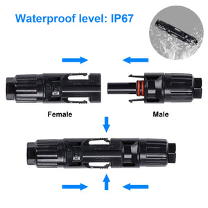 ACOPOWER 1 Pairs PV Connector Male/Female Solar Panel Cable Connectors