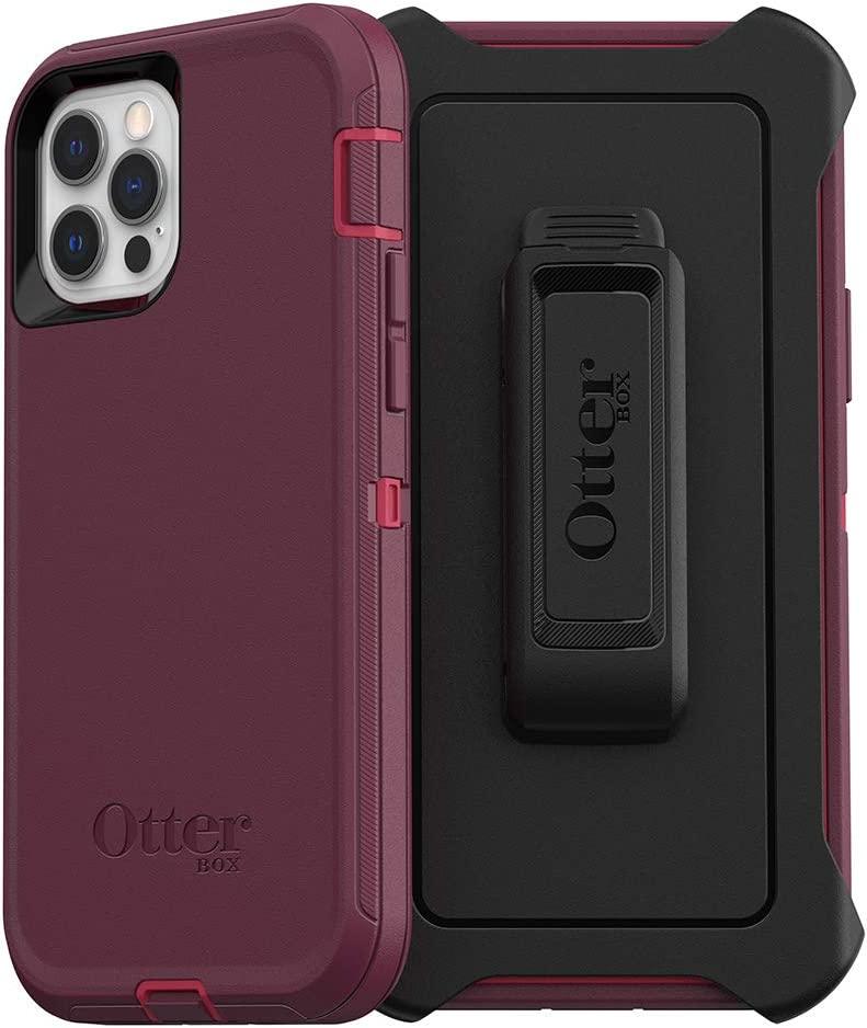 OtterBox DEFENDER SERIES Case & Holster for Apple iPhone 12/12 Pro - Berry Potion (Certified Refurbished) - Techable