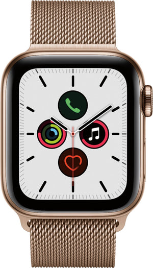 Apple Watch Series 5 (2019) 40mm – 32GB with aftermarket Gold Milanese Band – Read