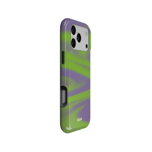 Purple Haze | Y2K Neon Green Abstract Wave iPhone Case