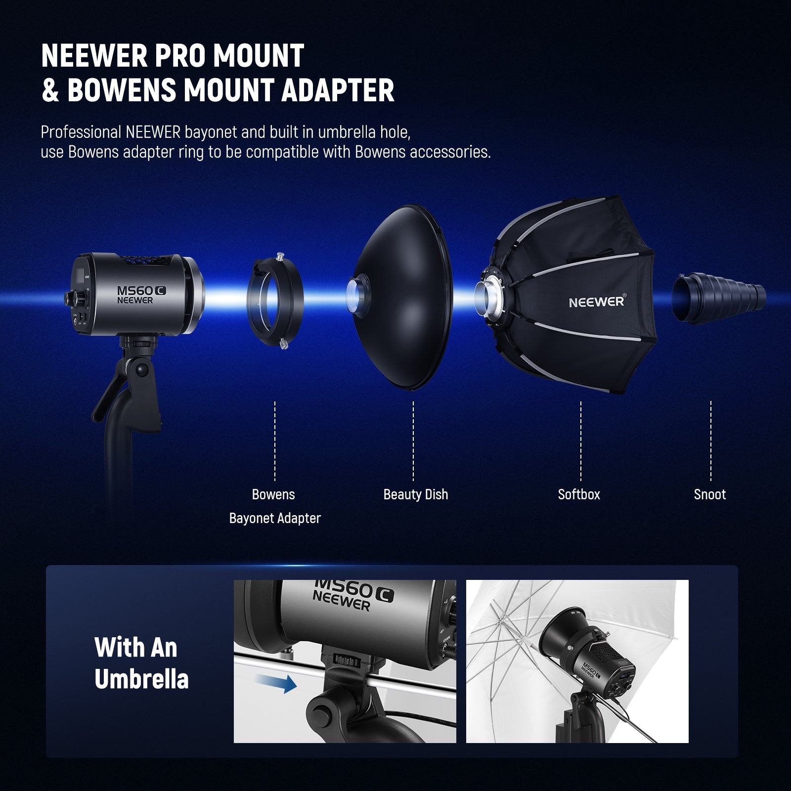 NEEWER MS60C RGB LED Video Light Handheld Spotlight - Techable