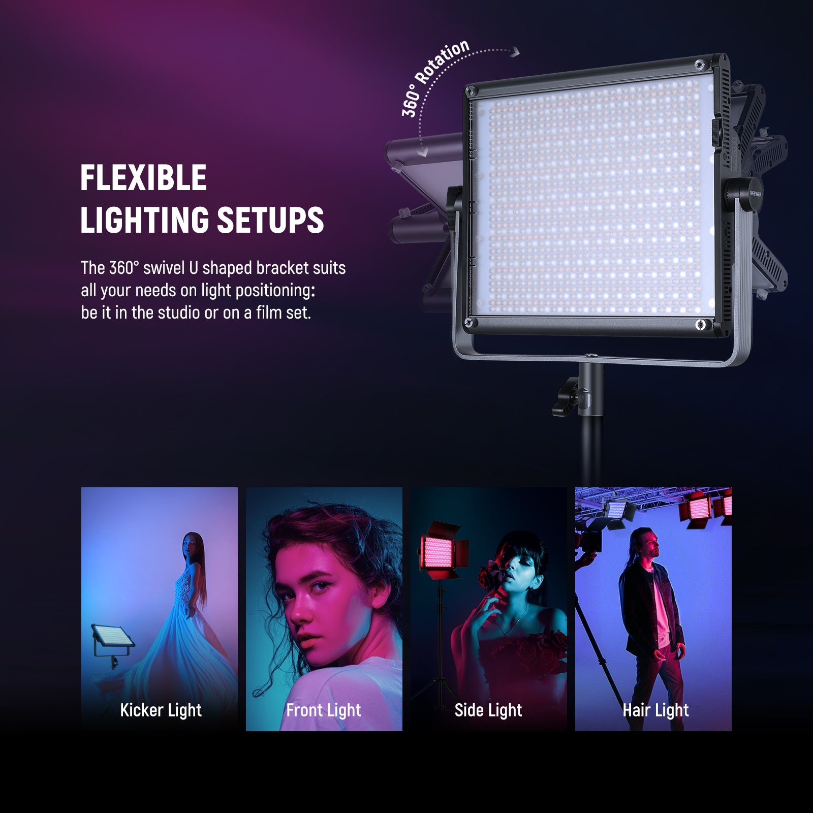 NEEWER 2 Pack RGB1200 LED Video Light - Techable